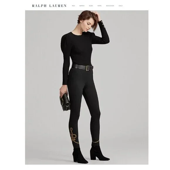 Like New, Polo Ralph Lauren  Bullion Trim Legging Pants - Picture 16 of 16